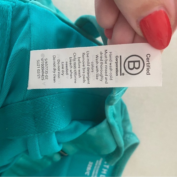 Athleta Maldives Printed Tankini in Green - 32 B/C Women’s Swim Top Teal Beach - Picture 7 of 7